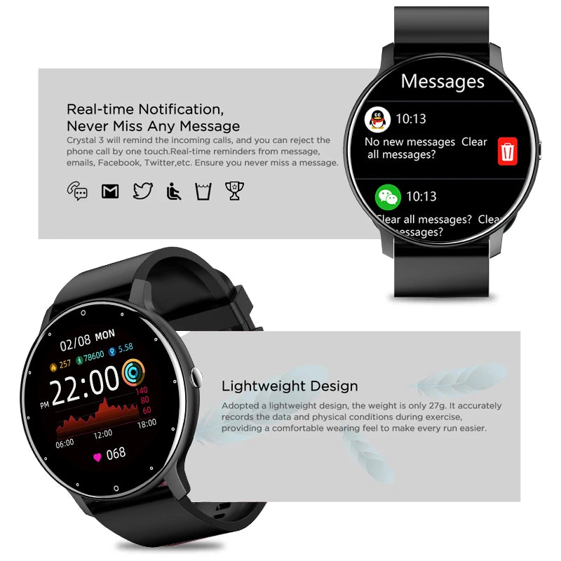 New Smart Watch Men Full Touch Screen Android