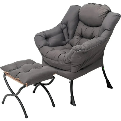 Lounge Chair with Ottoman, with Armrests and a Side Pocket