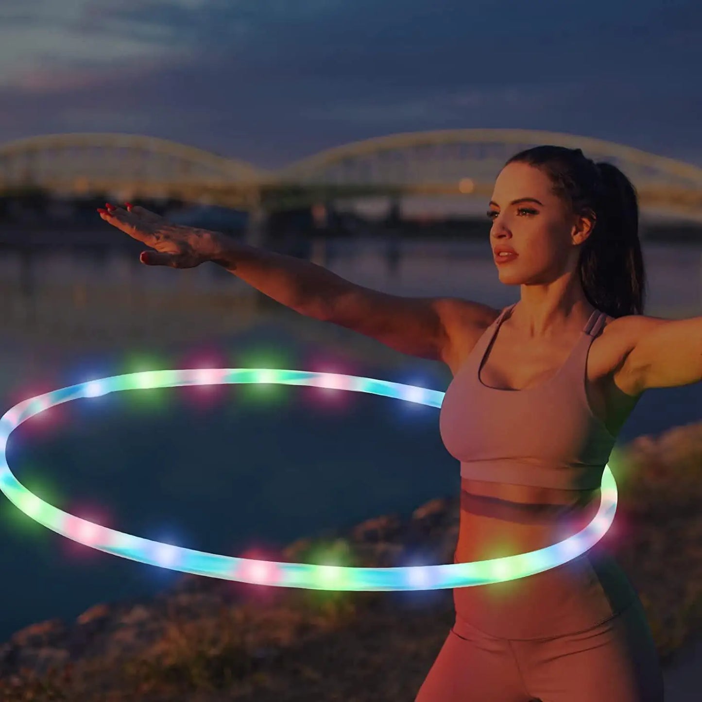 LED Colorful Fitness Circle Sport Hoop