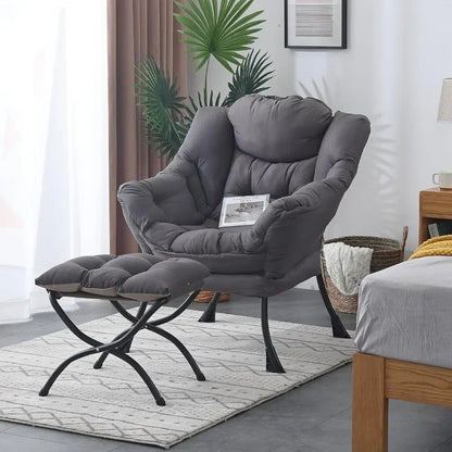 Lounge Chair with Ottoman, with Armrests and a Side Pocket